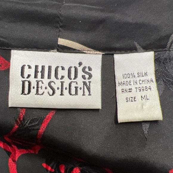 Chico’s Design Silk Asian‎ Inspired Bamboo Print Kimonoo Cardigan - Picture 8 of 9